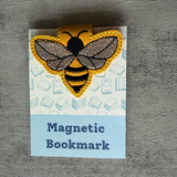 Embroidered Bumble Bee Magnetic Bookmark, Book Lover Gift