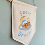"Sweet Dreams" Sleepy Bear Nursery Felt Banner
