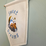 "Sweet Dreams" Sleepy Bear Nursery Felt Banner