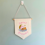 "Sweet Dreams" Sleepy Bear Nursery Felt Banner