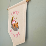 "Sweet Dreams" Sleepy Bear Nursery Felt Banner