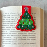 Embroidered Christmas Tree Magnetic Bookmark, Book Lover Gift