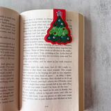 Embroidered Christmas Tree Magnetic Bookmark, Book Lover Gift