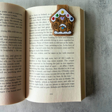 Embroidered Gingerbread House Magnetic Bookmark, Book Lover Gift