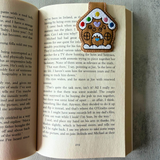 Embroidered Gingerbread House Magnetic Bookmark, Book Lover Gift