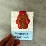 Embroidered Gingerbread Man Magnetic Bookmark, Book Lover Gift