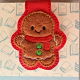 Embroidered Gingerbread Man Magnetic Bookmark, Book Lover Gift
