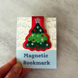 Embroidered Christmas Tree Magnetic Bookmark, Book Lover Gift