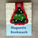 Embroidered Christmas Tree Magnetic Bookmark, Book Lover Gift