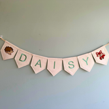Woodland Name Bunting, Personalised Name Bunting, Nursery Bunting, Personalised Bunting, Name Garland Bunting, Customised Name Banner