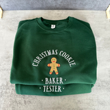 Embroidered Christmas cookie baker or tester jumper