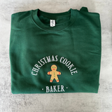 Embroidered Christmas cookie baker or tester jumper