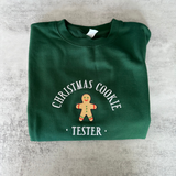 Embroidered Christmas cookie baker or tester jumper