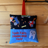 Tooth fairy cushion, digger/construction print