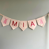 Ballet Name Bunting, Personalised Name Bunting, Nursery Bunting, Personalised Bunting, Name Garland Bunting, Customised Name Banner