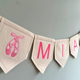 Ballet Name Bunting, Personalised Name Bunting, Nursery Bunting, Personalised Bunting, Name Garland Bunting, Customised Name Banner