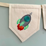 Space/Rocket Name Bunting, Personalised Name Bunting, Nursery Bunting, Personalised Bunting, Name Garland Bunting, Customised Name Banner