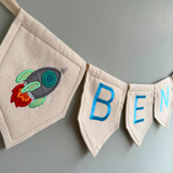 Space/Rocket Name Bunting, Personalised Name Bunting, Nursery Bunting, Personalised Bunting, Name Garland Bunting, Customised Name Banner