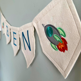 Space/Rocket Name Bunting, Personalised Name Bunting, Nursery Bunting, Personalised Bunting, Name Garland Bunting, Customised Name Banner