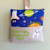 Tooth fairy cushion, space print
