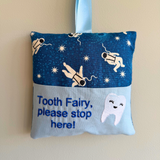 Tooth fairy cushion, astronaut/space print