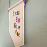 Dream big little one wall hanging flag pennant, felt banner, wall Decor, Nursery, child's bedroom, new Baby, toddler, gifts