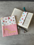 Donut Book Sleeve, Fabric Book Cover, Book Pouch or Book Cosy, Reading Gift