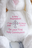 Personalised First Holy Communion Bunny Teddy - Christening Keepsake Gift