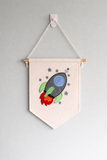Rocket wall hanging flag, space decor, felt banner, child's bedroom, nursery decor
