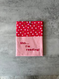 Lips Book Sleeve, Fabric Book Cover, Book Pouch or Book Cosy, Reading Gift