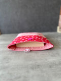 Lips Book Sleeve, Fabric Book Cover, Book Pouch or Book Cosy, Reading Gift