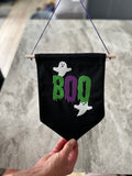 Boo Hanging Flag Pennant Sign