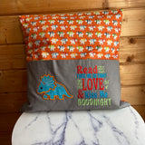 Orange Dinosaur Story Cushion