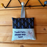 Tooth fairy cushion, rocket print