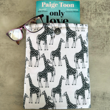 Giraffe Book Sleeve, Fabric Book Sleeve, Book Pouch or Book Cosy, Reading Gift