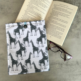 Giraffe Book Sleeve, Fabric Book Sleeve, Book Pouch or Book Cosy, Reading Gift