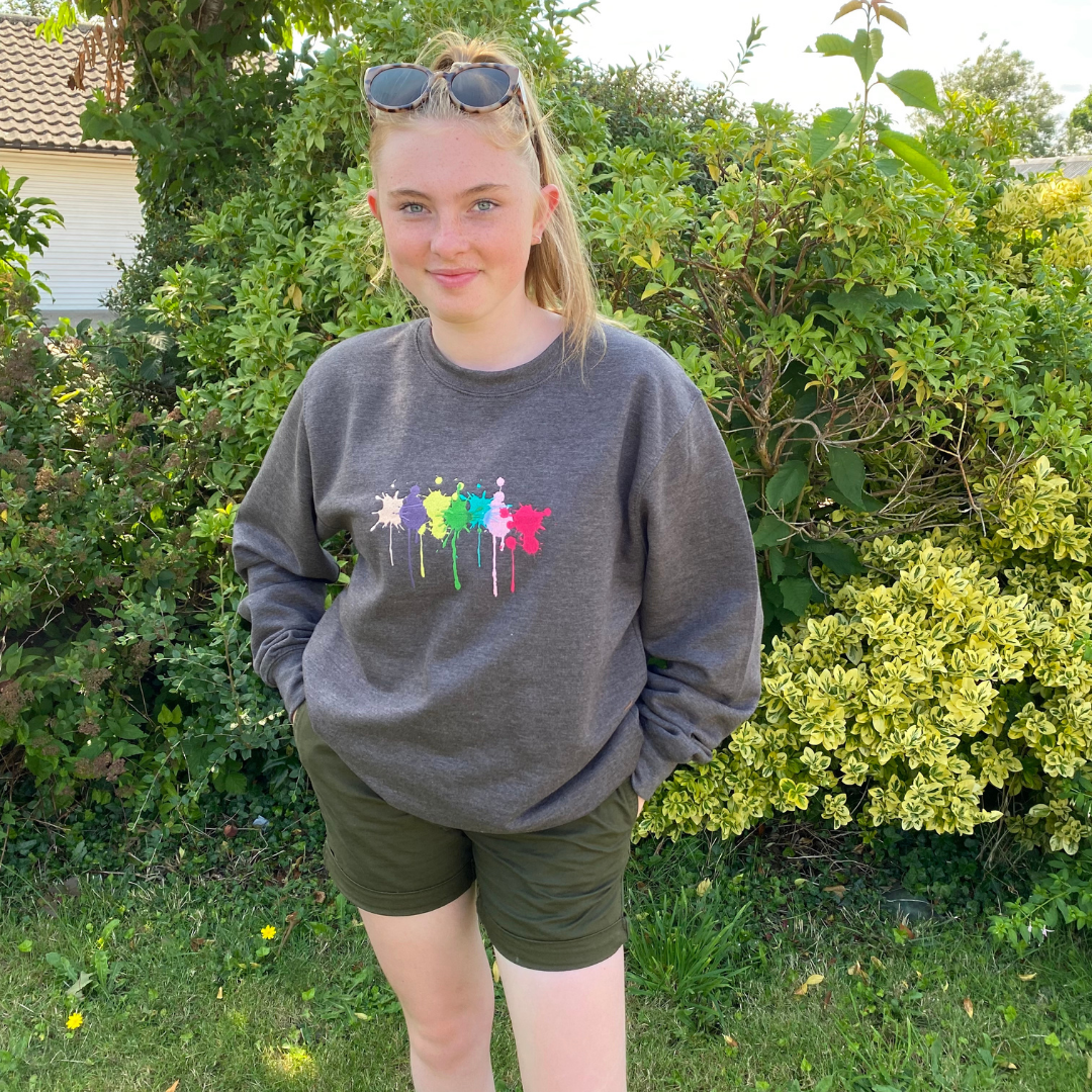 Paint 2025 splatter sweatshirt