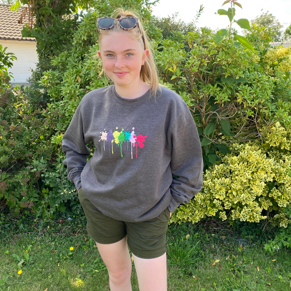 Paint splatter sweatshirt Embroidered Treasures UK