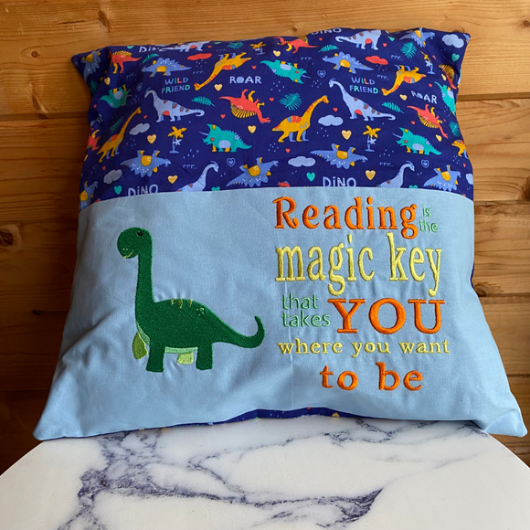 Dinosaur Embroidered Story Cushion