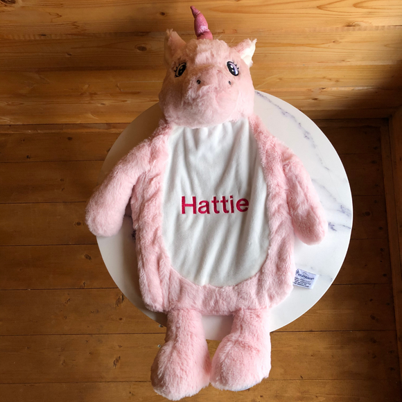 Personalised Unicorn Hot Water Bottle Cover Including Hot Water Bottle