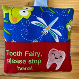 Tooth fairy cushion, frog print