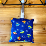 Tooth fairy cushion, spaceship print