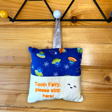 Tooth fairy cushion, spaceship print