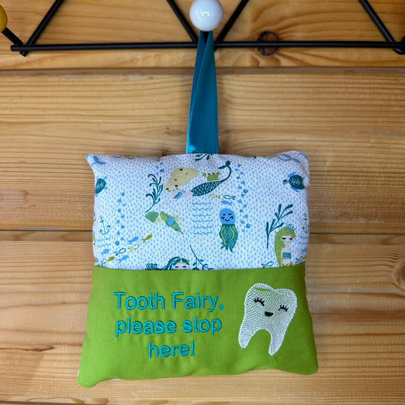 Tooth fairy cushion, mermaid print