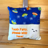 Tooth fairy cushion, spaceship print