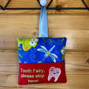 Tooth fairy cushion, frog print