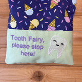 Tooth fairy cushion, ice cream print